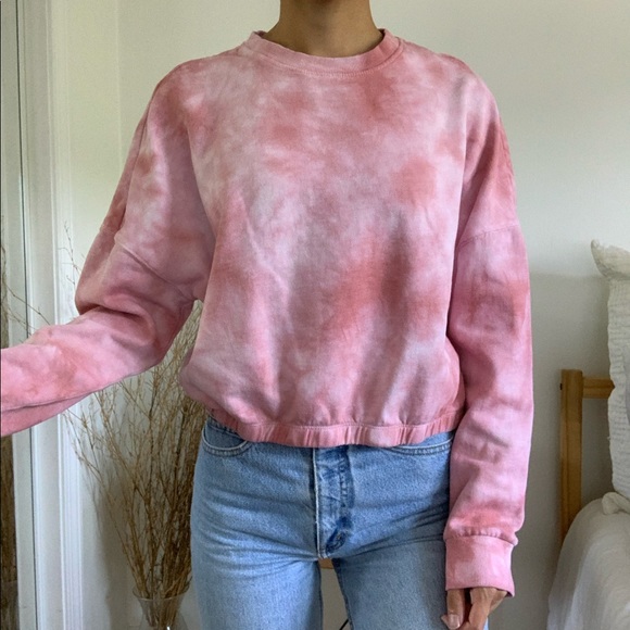 Garage Tops - Garage Pink Tie Dye Scrunch Long Sleeve
